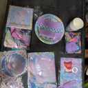 Mermaid Birthday Decorations, 213Pcs Mermaid Party Supplies Include Tablecloth, Plates, Napkins, Cups, Banner, Backdrop, Balloons, Hanging Swirls, Cake & Cupcake Toppers for Girls Birthday Party