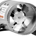 HealSmart 4'' Inline Booster Fan, 100 CFM Duct Fan for HVAC Ventilation, Bathroom, Basemen and Attics, Silver