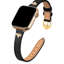 JR.DM Slim Leather Bands Compatible with Apple Watch Band 38mm 40mm 41mm 42mm 44mm 45mm 46mm 49mm, Top Genuine Leather Band with Charms, Feminine Design for Iwatch Ultra SE Series 10 9 8 7 6 5 4 3 2 1
