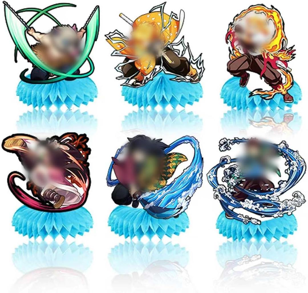 deenor 6Pcs Party supplies set Honeycomb Centerpieces Double Sided Table Topper for Birthday Party Decorations