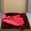 72-Inch Ruffled Velvet Christmas Tree Skirt with Foam Padding, Nylon Backing and Lace-Up Tie Closure, Burgundy