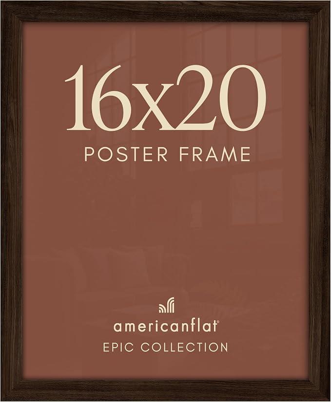 Americanflat 16x20 Poster Frame - Engineered Wood - Mahogany
Polished plexiglass front, hangs vertical or horizontal, sawtooth hangers included, secure turn-tab backing