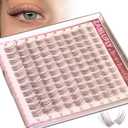 Brown Lash Clusters Natural Eyelash Clusters Invisible Band Brown Lash Extension C Curly Dark Brown Wispy Lash Extension DIY Individual Eyelash Extension