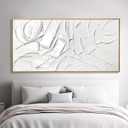 Abstract Oil Painting Artwork Framed Canvas Art Maximalist Decor 24"x48" Modern Painting Wall Art Kitchen Decorations Wall White Office Decor