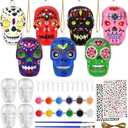 12PCS Day of the Dead Ornaments-Dia De Los Muertos Sugar Skull Decorations Crafts Kit, DIY Halloween Hanging Foam Skeleton Head Decor for Altar De Muertos Halloween Party Christmas Tree Decorations