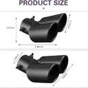 Dual Exhaust Tip, 2.48" Inlet Double Outlet Car Muffler Exhausts with Bolt, Stainless Steel Bending Anti-collision Auto Tail Pipe Muffler Tip, Universal Pipe Modification Accessory (Black)