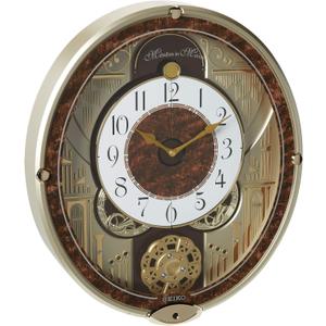 SEIKO Melodies In Motion Wall Clock Wall Clock, Golden French Horns
