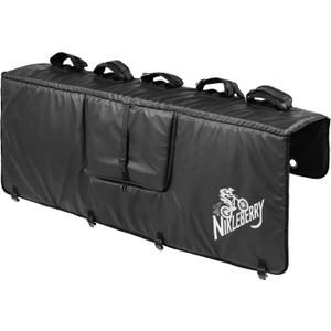 Heavy Duty Tailgate Protection Pad with Pockets & Carrying Case  Waterproof Foldable Tailgate Pad with 4 Mounting straps Holds 5 Mountain bikes, Ebikes, BMX Bikes Fits Most Truck Tailgates