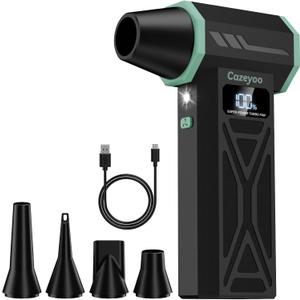 Compressed Air Duster - 150000 RPM Electric Air Duster with Brushless Motor, LCD Display, LED Light, 4 Speed Adjustable Cordless Blower - Rechargeable Air Duster for Equipment, Car, Outdoors and Home