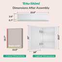 TokeShimi 16x20 Recessed Medicine Cabinet with Mirror Aluminum, Tempered Frameless Bathroom Mirror with Storage Adjustable, White Surface Mount Medicine Cabinet for Bathroom Farmhouse