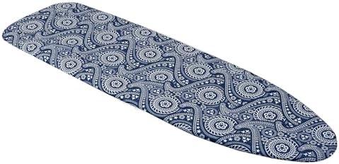 Westex Floral Paisley Heavy Duty Ironing Board Cover and Pad, Thick 3-Layer Stain Resistant Padding, Elasticized Skirt, Click-to-Close Fastener, 15 x 54 Inch (Board NOT Included, Cover ONLY)