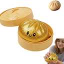 Glitter Dumpling, Glitter Dumpling Squishy with Box, Dumplings Sensory Squeeze Toy for Stress Relief (Golden)