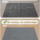Color&Geometry Ultra Thin Indoor Door Mat (Rolled-up NO Creases) 24"x36", Non Slip Rubber Backed Dirt Trapper Door Mat Indoor Entrance, Low Profile Entryway Mat, Easy Clean, Dark Grey Linen