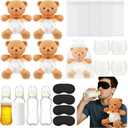 4 Set Bottle Chug Bear Baby Shower Games Blindfolded Diaper Changing Christmas Party Games Kits Bottles Diapers Blindfold Eye Masks Brown Bear Baby Shower Christmas Party Guest Gifts