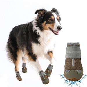 Dog Booties,Waterproof Dog Shoes for Large Medium Small Dogs,Suitable for Summer Hot Pavement,Adjustable Non-Slip Rubber Paw Protector (Brown, #2 (Width 1.8 inch) for 21-30 lbs)