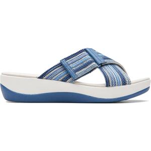 Clarks womens Arla WaveSlide Sandal (6, Blue Combi)