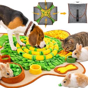 HOPET Snuffle Mat for Dogs Large Breed, 28.3''x28.3'' Interactive Puzzle Dog Food Mat, Easy to Clean, Durable, Mental Stimulation & Slow Feeding Game for All Breeds