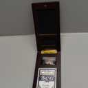 Cribbage Board Game Set - Wooden Foldable 3-Track Board with Magnetic Closure, 9 Metal Pegs, Playing Cards, Portable Family Travel Game for Gatherings and Gifts