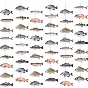 Pasimy 8 Pcs Fishing Birthday Party Decoration Banner Fish Garland Party Decoration for Fishing Fisherman Competition Tournament Retirement Barbecue Ofishally One Birthday Decor Supplies
