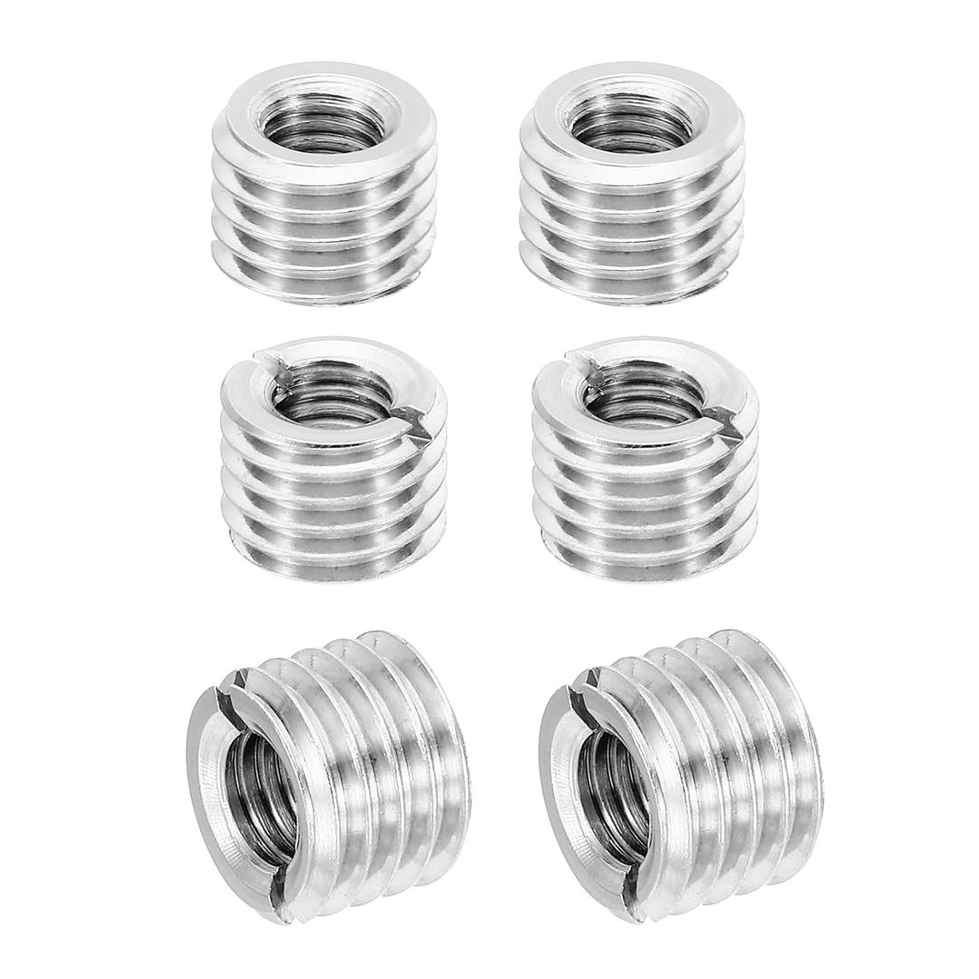 PATIKIL Thread Adapters Sleeve Reducing Nut, 6 Pcs M14x M8x10mm Male to Female Repair Insert Nut Screw Reducer Conversion Stainless Steel Fastener, Silver Tone