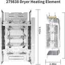 2026 Upgraded 279838 W10724237 Dryer Heating Element kit fit for Whirlpool Maytag Kenmore Amana Roper Dryer Thermostat Thermal Fuse 3403585 Ned4655ew1 Wed4815ew1 Medc215ew1-AMI PARTS