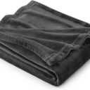 Bedsure Fleece Blanket Twin Size Dark Grey - 300GSM Lightweight Plush Fuzzy Cozy Soft Warm Blanket for Bed, Sofa, Couch, Travel, Camping, 60x80 inches (Charcoal)