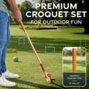 GoSports Six Player Croquet Set - Choose Deluxe (35") or Standard (28") - Modern Wood Design