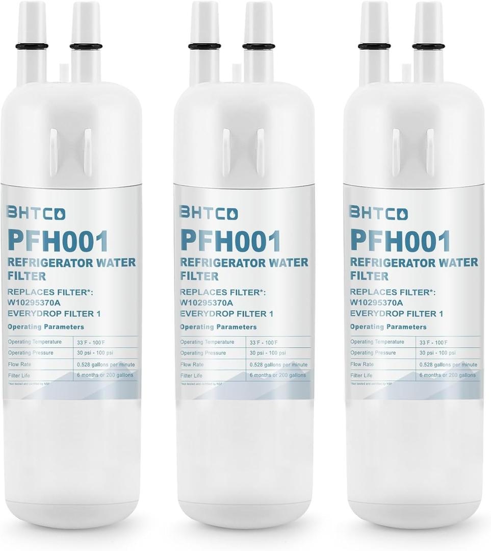 Water Filter Replaces WRS325SDHZ/ WRS325FDAM/ WRS325SDHW/ WRS325SDHB/ WRS325FDAW/ WRS325FDAB/ WRS325SDHV Model for Whirlpool Refrigerator- NSF Certified(3Pcs)