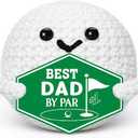 Roshtia Christmas Golf Best Dad by Par Handmade Knitted Crochet Golf Ball & 20oz Stainless Steel Tumbler Present Set Funny Birthday Gifts for Men Golfers Daddy Father Papa