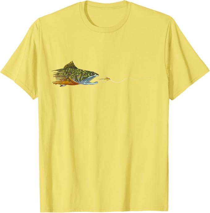 Fly Fishing Brook Trout Dry Fly Tying Fisherman T-Shirt, Size XL