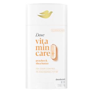 Dove VitaminCare+ Aluminum Free Deodorant Stick for 72H Odor Protection Peaches & Shea Butter Breathable Deodorant for Women 2.6 oz (2.6 Ounce (Pack of 1))
