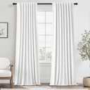 UHITECH Cream Curtains Window Linen 100% Blackout Curtains for Bedroom Thermal Black Out Drapes for Living Room Nursery Kids (Beige, 52W x 90L)