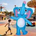 Giant Elephant Inflatable Costume Halloween Cosplay Blow-Up Suit for Adult/Halloween/Christmas/Mardi Gras (Blue)
