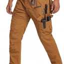 wantdo Men's Work Pants Utility Cargo Tactical Construction Pants for Men Lightweight Outdoor Hiking Pants with Pockets (36W x 32L, Coyote)