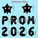 2 x Black Prom Balloons 2026, 16 Inch Prom 2026 Balloons for Proms Decorations 2026 Preschool College Graduation Party Decorations Supplies