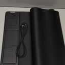 Wireless Charging Mouse Pad with Foldable Phone Holder, 31.5"x15.8" Large Desk Mat for Laptop/Keyboard, Waterproof Ultra Smooth Surface, Non Slip Base, Black