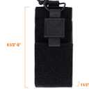 2 x Adjustable Radio Pouch MOLLE Radio Holder for Tactical Duty Belt Two Ways Radio Holster Walkie Talkies Case Rifle Mag Carrier 5.56mm 7.62mm Magazine Nylon Carry Bag for Police Security Rescue (Black)