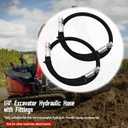 1/4'' 30.7" Excavator Hydraulic Hose with Fittings Fit for Mini Excavator Hydraulic Thumb Clip/Bucket Attachment Oil Drain Pipe, M14 x 1.5mm Male x Male Hydraulic Hose Assembly