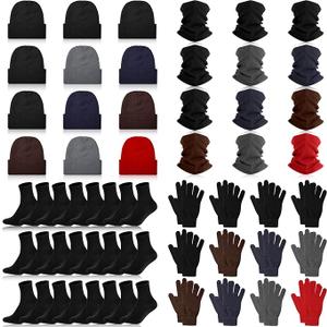 Kenning 47 Pcs Winter Beanie Hats Bulk Gloves Sock Neck Warmer Set Bundle Gift for Unisex Men Women Homeless Charity Donation