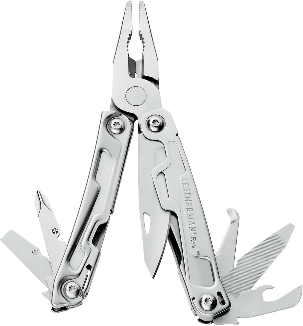 LEATHERMAN, Rev Pocket Size Multitool with Package Opener and Screwdrivers, Stainless Steel