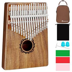 Kalimba Thumb Piano 17 Keys RANMING Mbira Finger Piano Kalimba Gifts for Adults With Portable Handbag and Tune Hammer Thumb Pianos Finger Harp (Acacia-Plus)