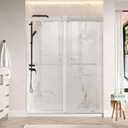 68-72" W x 79" H Shower Door,Frameless Shower Door,Double Sliding Glass with 5/16"(8mm) Clear SGCC Tempered,Soft-Close Quiet System,Explosion-Proof Film, Stainless Steel Hardware, Brushed Nickel