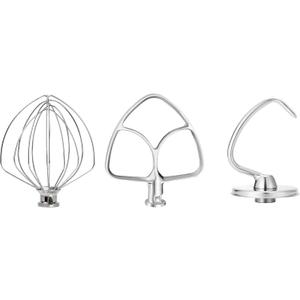 Stainless Steel Accessories for KitchenAid 4.5-5 Qt Tilt-Head Mixer, K45 Whisk, Flat Beater and Dough Hook for 5 Quart Mixing Bowl, Fits KSM45, KSM90, KSM150, Dishwasher Safe, Heavy Duty