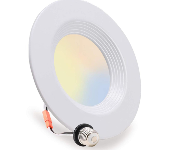 Energetic 5/6 Inch 5CCT LED Recessed Light, 2700K-6500K Selectable Downlight, Can Lights with Baffle Trim, CRI 90, Wet Rated, E26 Base, 10.5W=85W, Dimmable, Simple Retrofit Installation, ETL