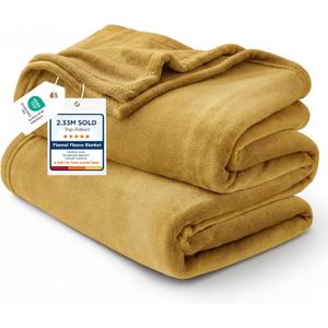 Bedsure GentleSoft Gold Fleece Throw Blanket - 300GSM Blankets for Couch, Sofa, Bed, Soft Lightweight Plush Cozy Throws for Toddlers, 50x60 inches