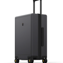 LEVEL8 Checked Luggage, Large Suitcase, Lightweight Luminous Textured Tsa Approved Medium Hardside Luggages with 8 Spinner Wheels, 24 Inch, Dark Grey