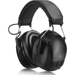 Gel Ear Pads Bluetooth 5.4 Hearing Protection Headphones, 30dB Noise Cancelling Headphones, 1200mAh Rechargeable Safety Earmuffs Bluetooth Ear Protection for Mowing