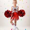 Cheerleader Outfit For Girls Halloween Costume Cheer Uniform Fancy Dress For Party Birthday, XL