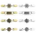 Qoncosy 8PCS Retro Sweater Clips for Cardigans, Vintage Cinch Clip for Dresses, Four of Styles Dress Clip Back of Shirts Cinches Shawl Clips for Different Women Clothing
