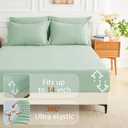 MUXHOMO 7 Pieces California King Comforter Set, Soft Bed in a Bag Cal King Size, All Season Bedding Set with Comforter, Flat Sheet, Fitted Sheet, Pillowcases & Shams, Sage Green